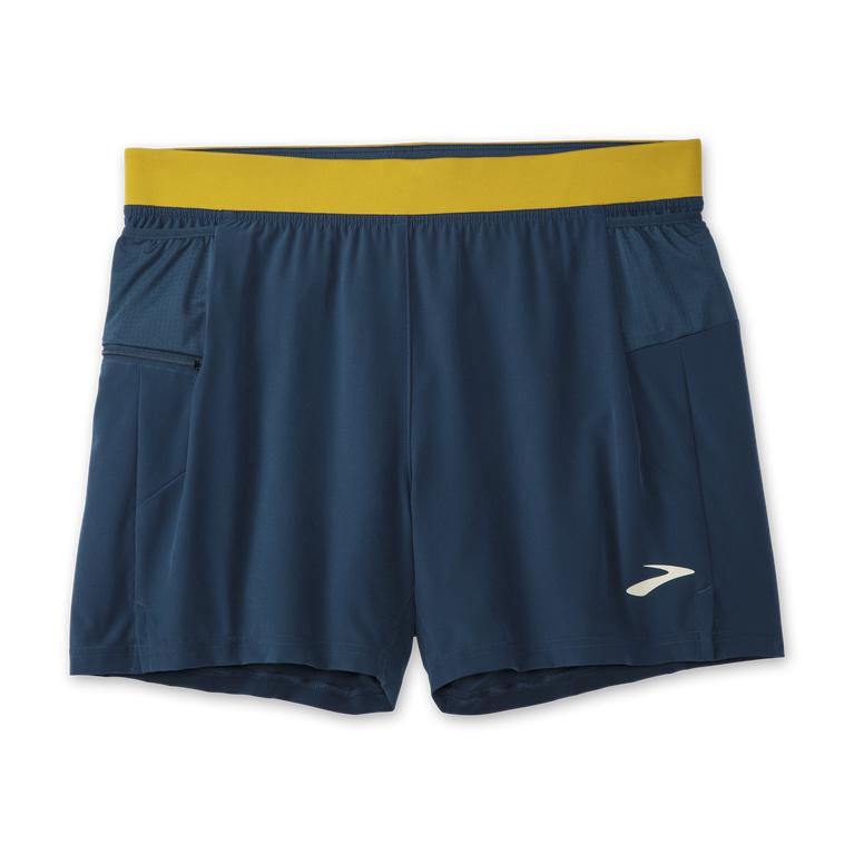 Brooks Sherpa 5 2-In-1 - Mens Running Shorts - Indigo Rush/Golden Hour (84620WBST)